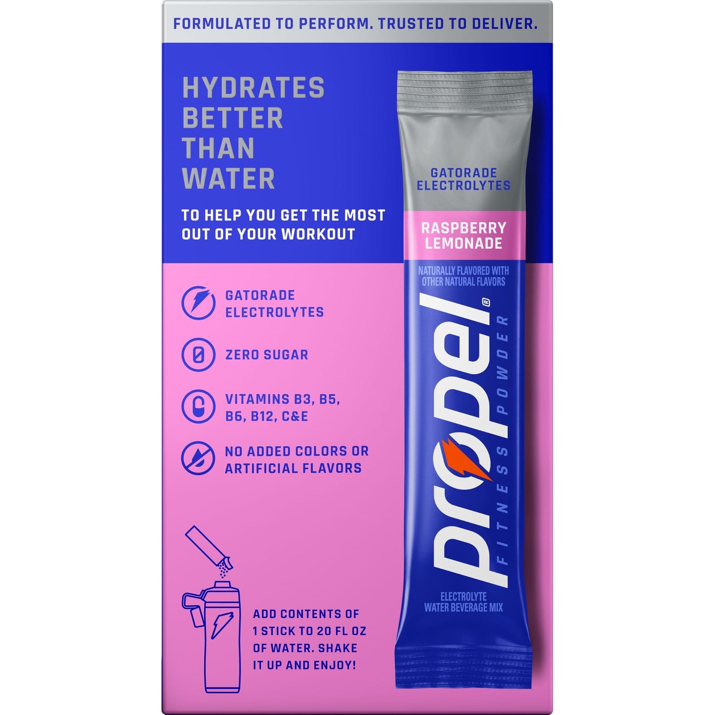 Propel Electrolyte Water Mix, Raspberry Lemonade, (BB Jan 30 2027)