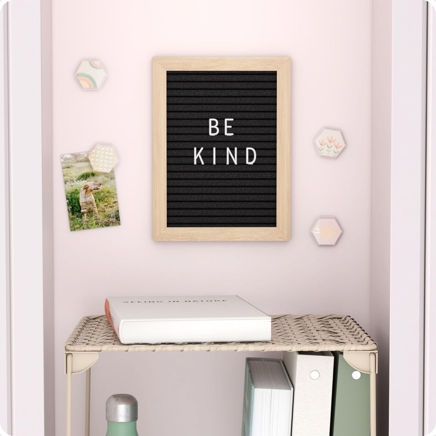 Magnetic Locker Letter Board, Black Felt, 8" x 6"