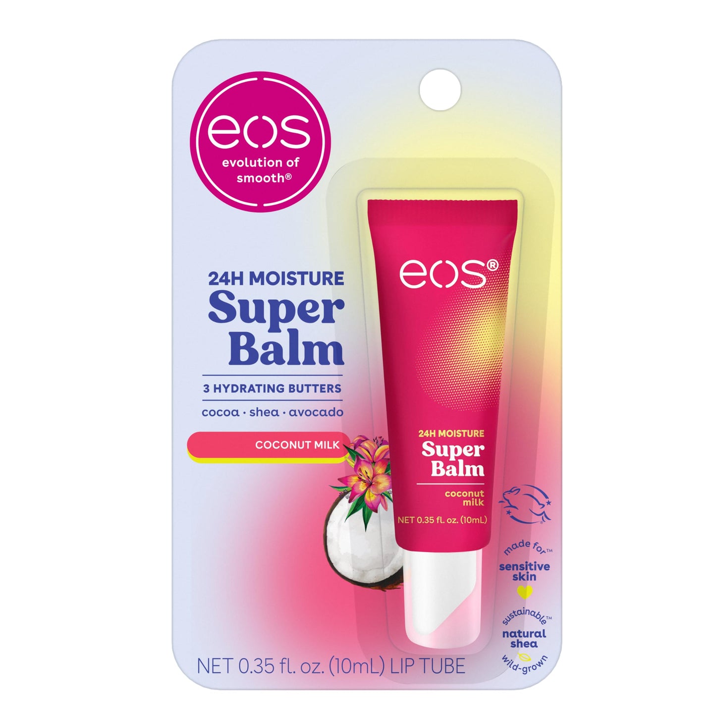 Eos 24H Moisture Super Balm- Coconut Milk Lip Sleeping Mask 0.35 Fl Oz (1 Pack)