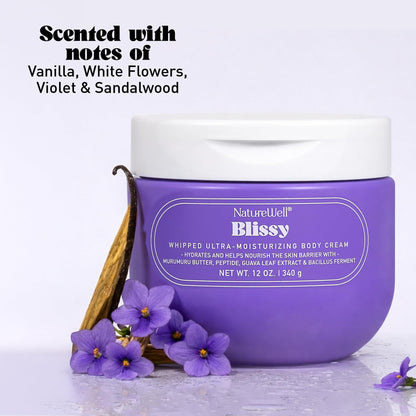 NATURE WELL Blissy Ultra-Moisturizing Scented Whipped Body Cream, 12 Oz