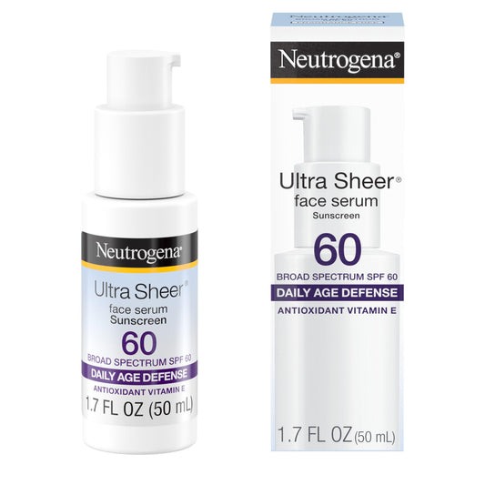 Neutrogena Ultra Sheer Face Sunscreen with Vitamin E & SPF 60 1.7 Fl Oz (Exp 10/26)