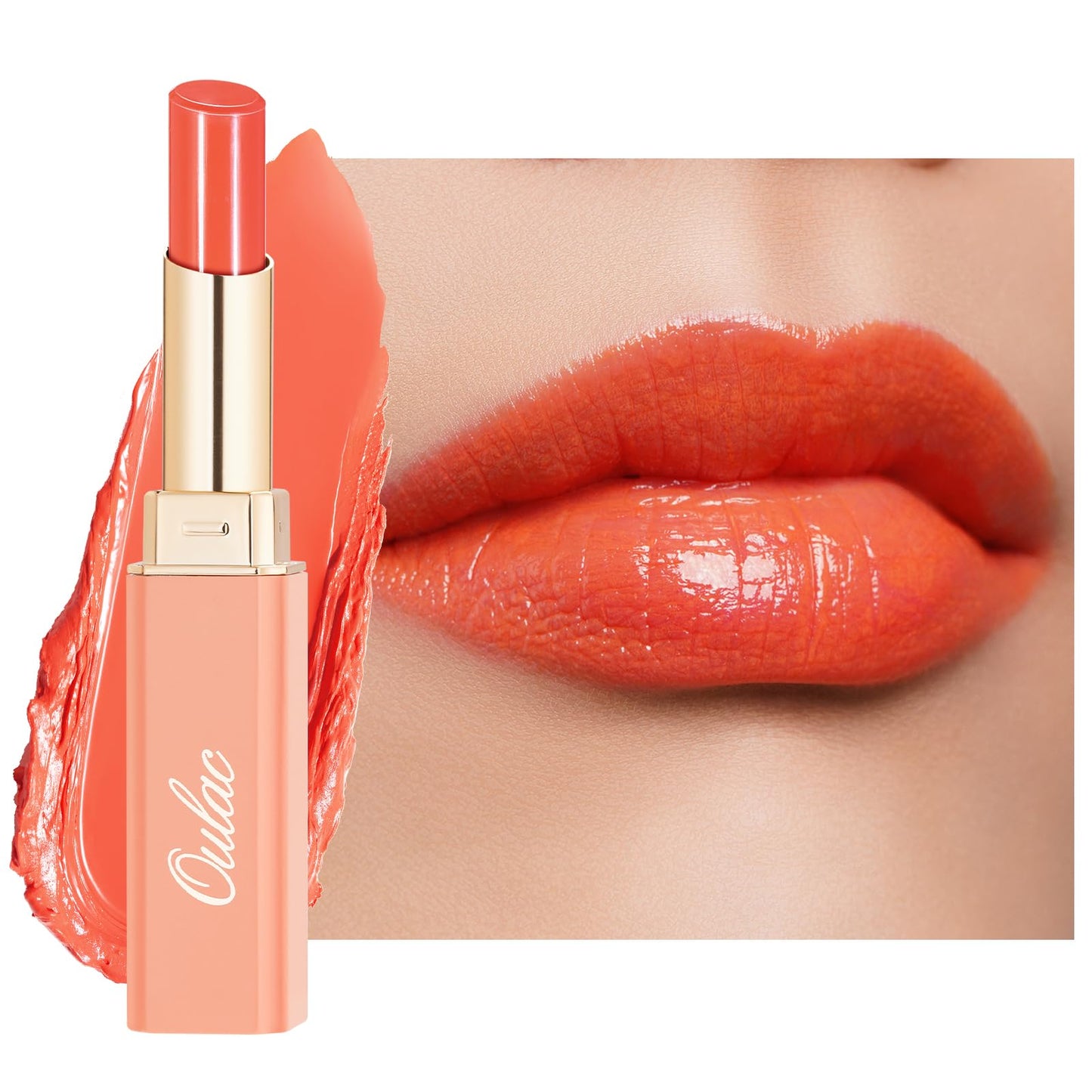 Oulac Moisturizing Lipstick, Orange Red G12, 0.07 oz