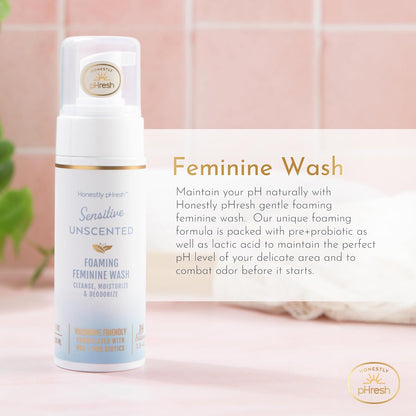 Honestly PHresh Foaming Feminine Wash - Sensitive Unscented 5 Oz *Best By 03/20/26*