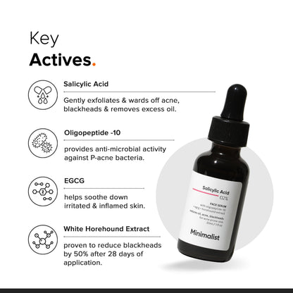 Minimalist Salicylic Acid 02% Face Serum in Clear | Size: 30ml