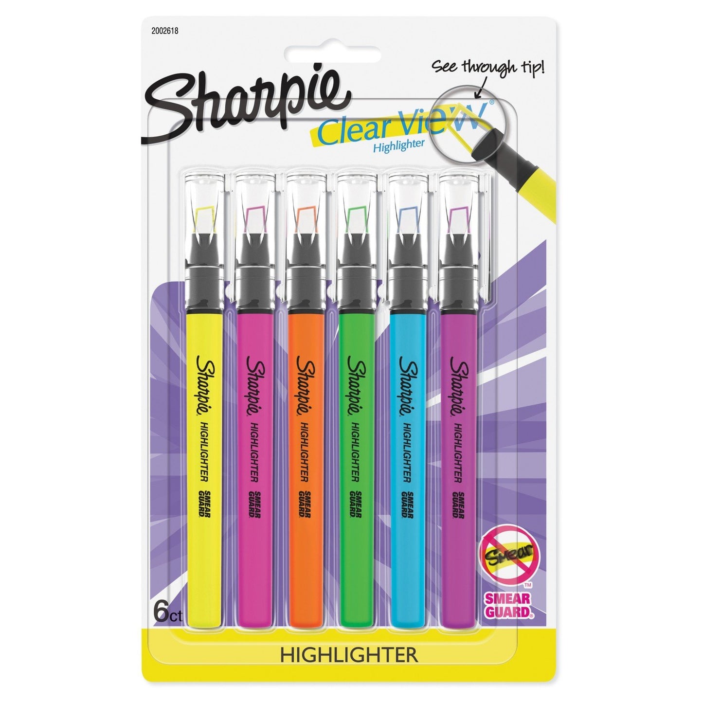 Sharpie Clear View Highlighter6ct - Multicolor