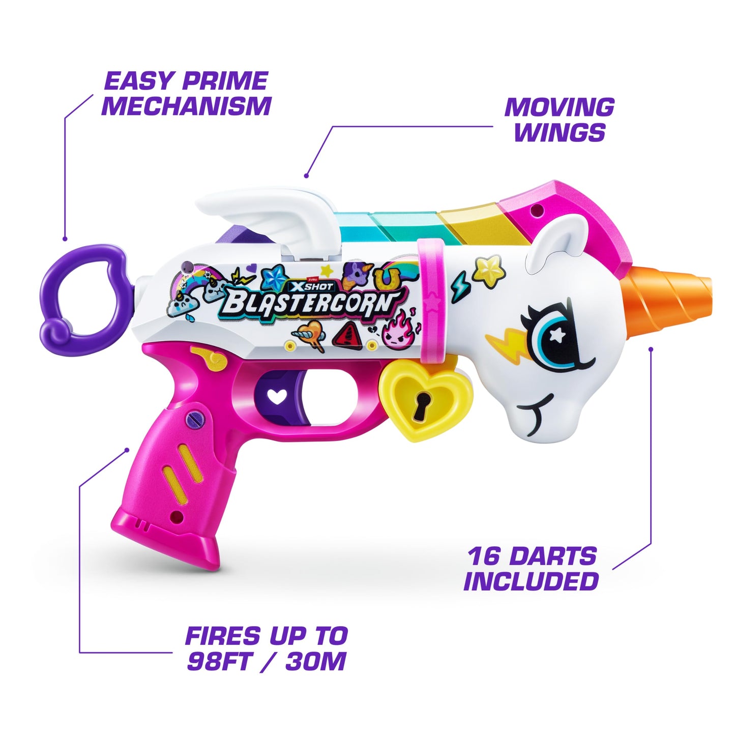 ZURU XSHOT Blastercorn Unicorn Blaster with 16 Darts