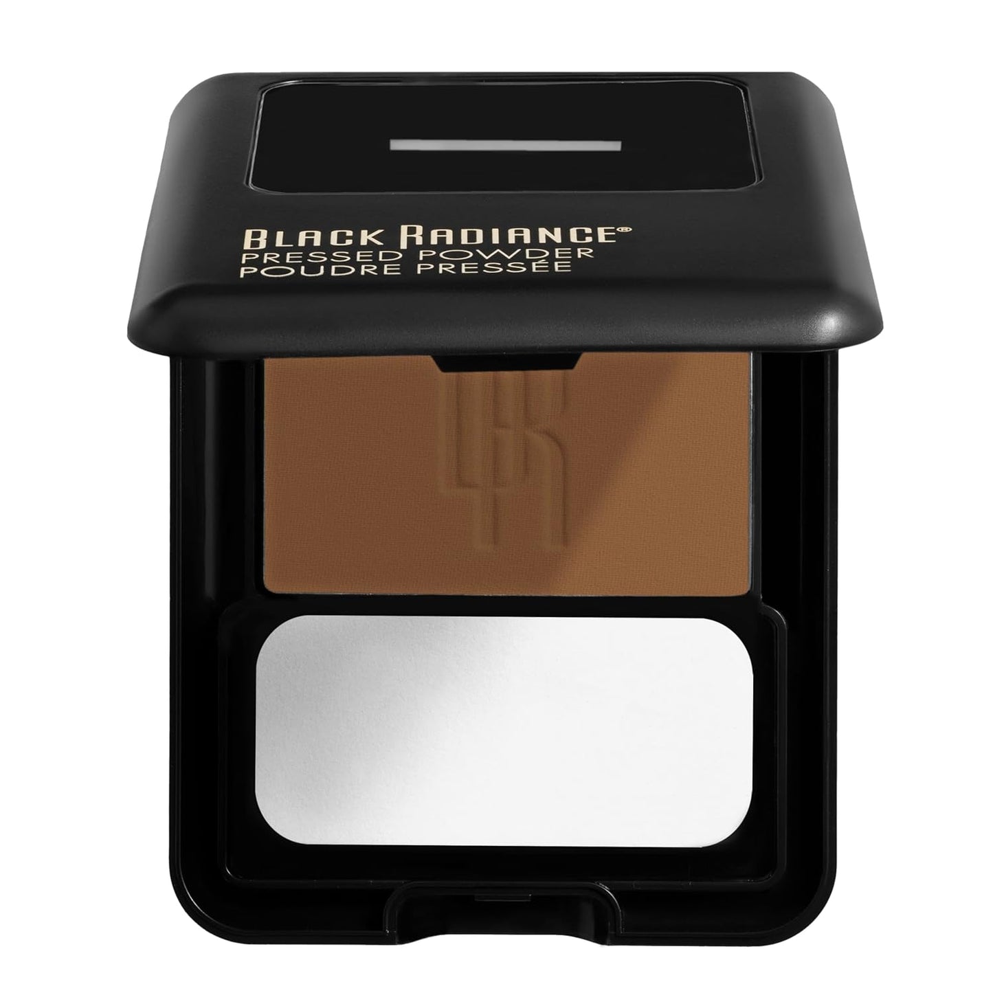 Black Radiance Pressed Powder, Pigment-Rich Matte Finish for Light Skin Tones, Oil-Absorbing Compact with Mirror & Sponge - Golden Almond