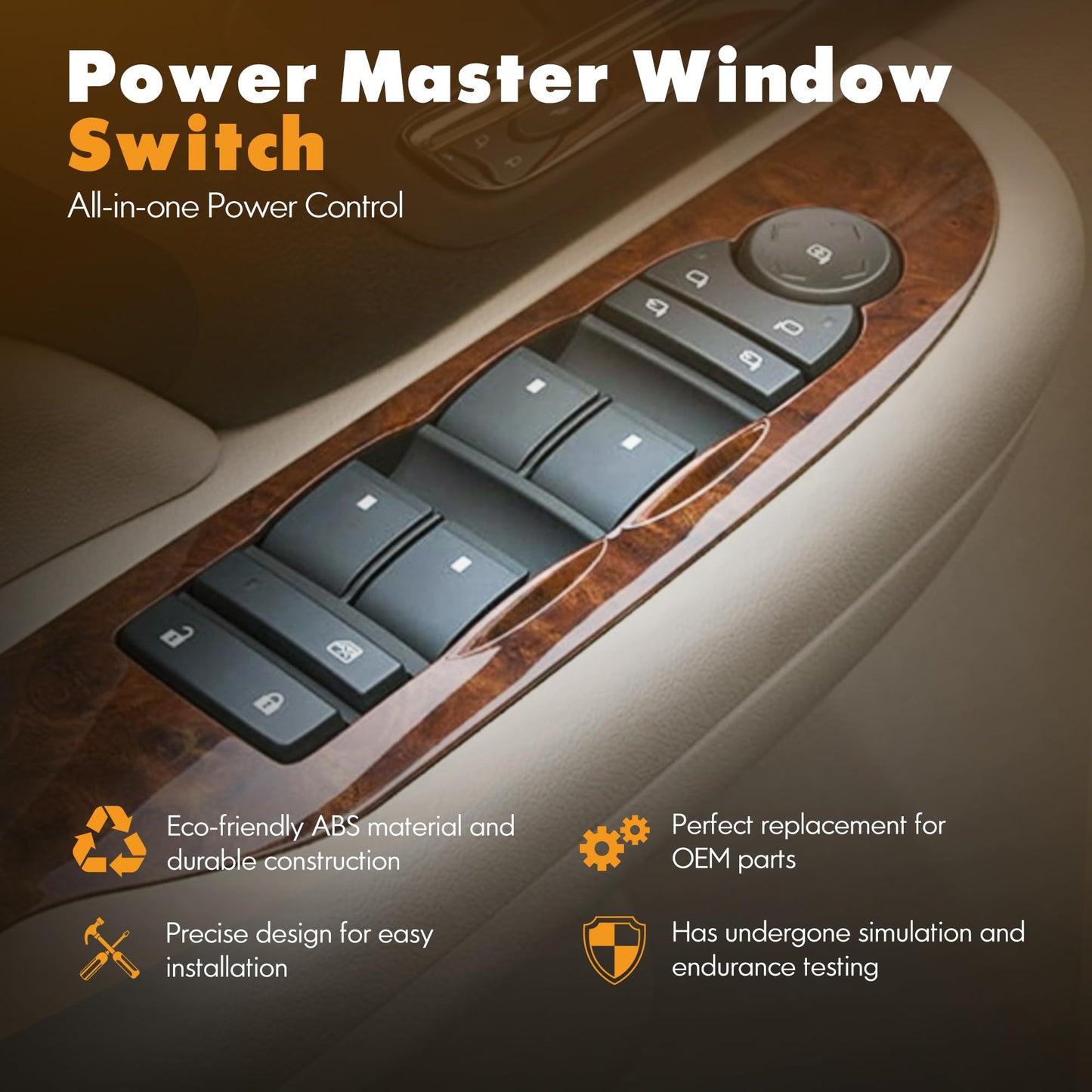 Front Driver Side Power Window Switch and Door Lock \