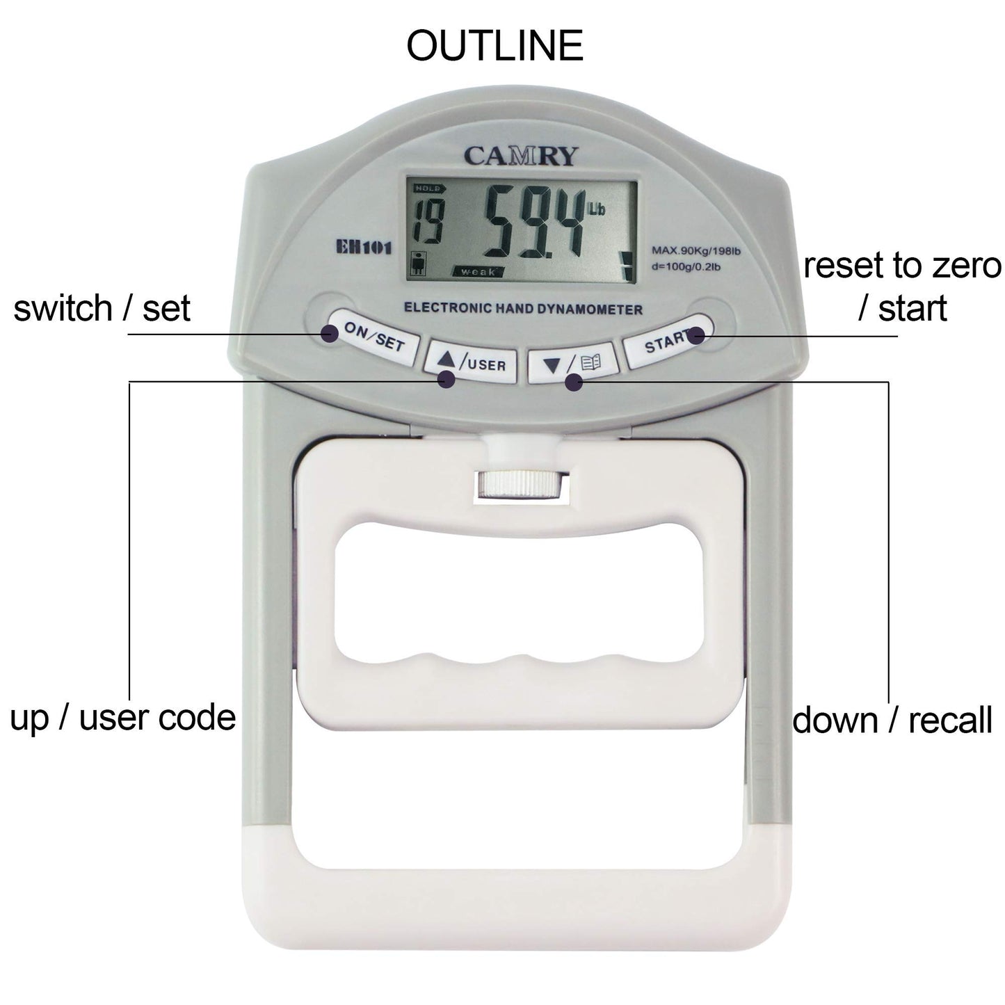 CAMRY Digital Hand Dynamometer