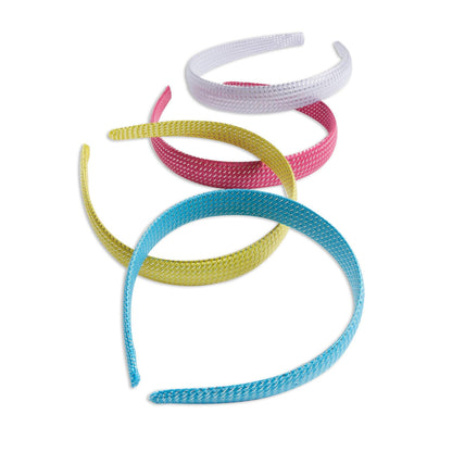 Scunci Kids Thin Sparkle Woven Headbands, Assorted Brights, 4-Pieces