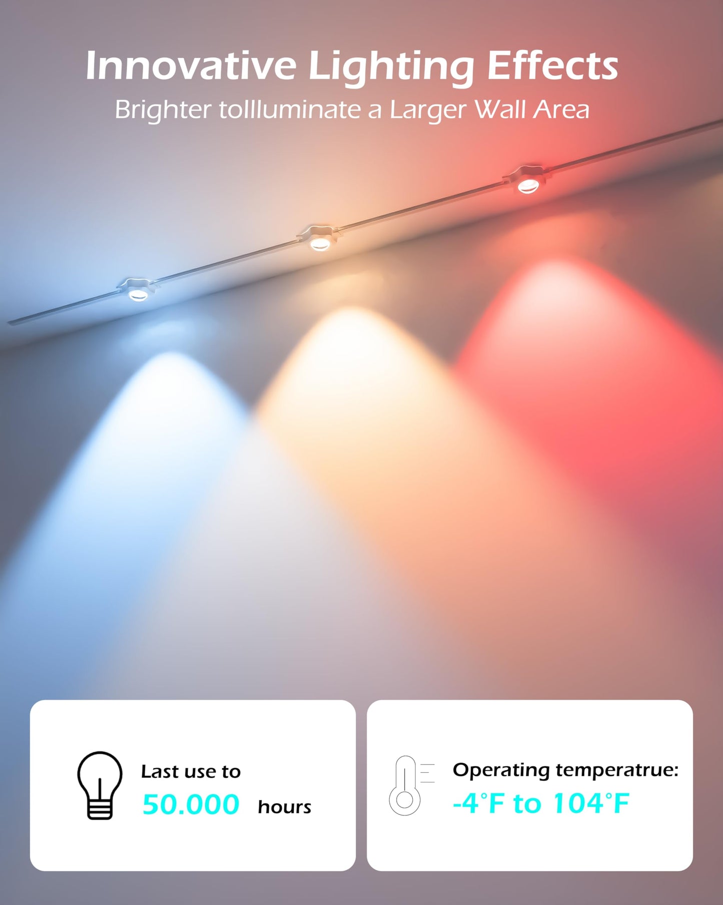 50Ft Permanent Outdoor Lights, IP67 Waterproof Smart Lighting, with App/Remote Control