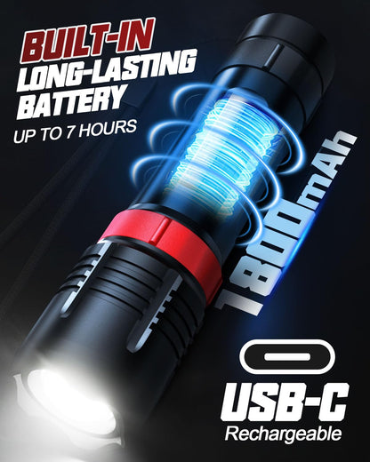 Victoper High Power Rechargeable Flashlight 2pk