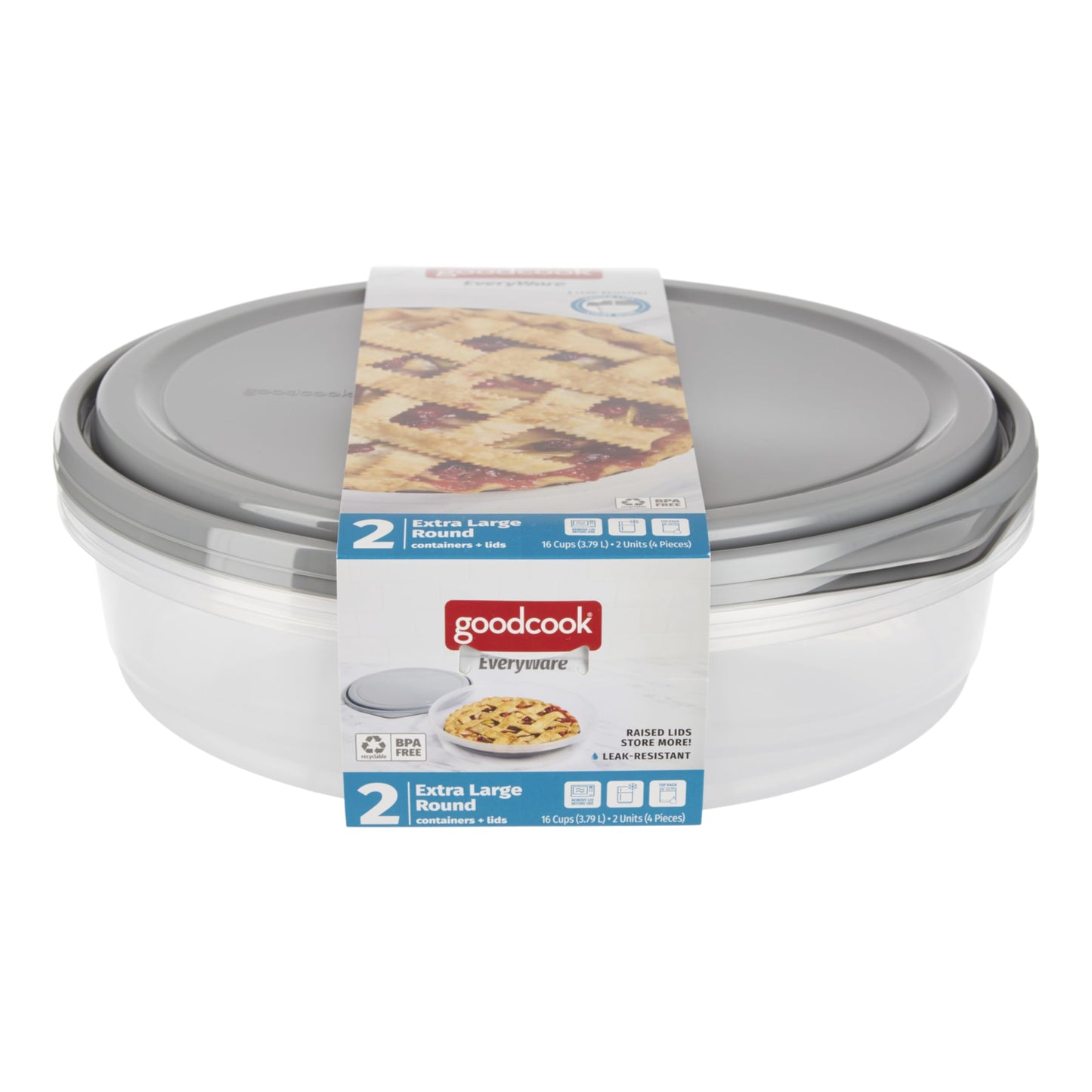 GoodCook  12 inch Round Container 2 pack
