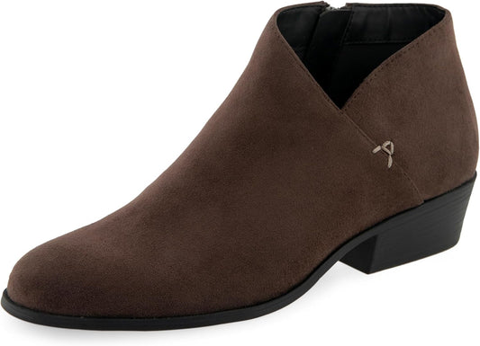 Women's 8.5 Wide Aerosoles CAYU Ankle Boot, Java Faux Suede,