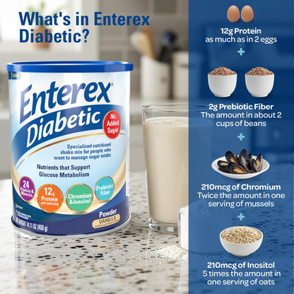 Ready-to-Mix Nutritionally Complete Powder – No Added Sugar, Gluten Free, Vanilla Flavor, 400g (7 Servings) (EXP 10/2028)