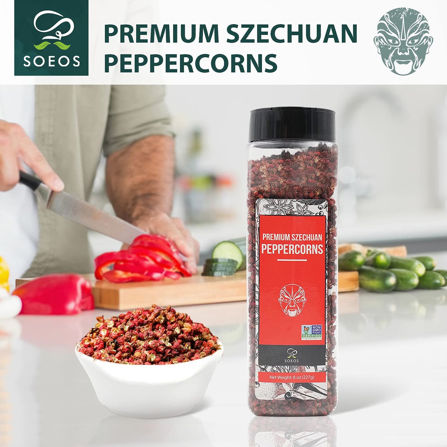Soeos Sichuan Peppercorns, 8oz (BB Jun 26 2027)