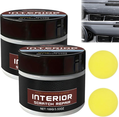 2 Pack Dashboard Restorer- Car Interior, Portable Scratch Repair Wax, Dashboard Scratch Repair Kit