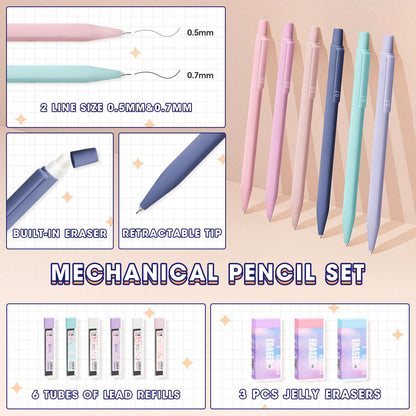 Focxoio 110-Piece Aesthetic School Supplies Set with Pen Case