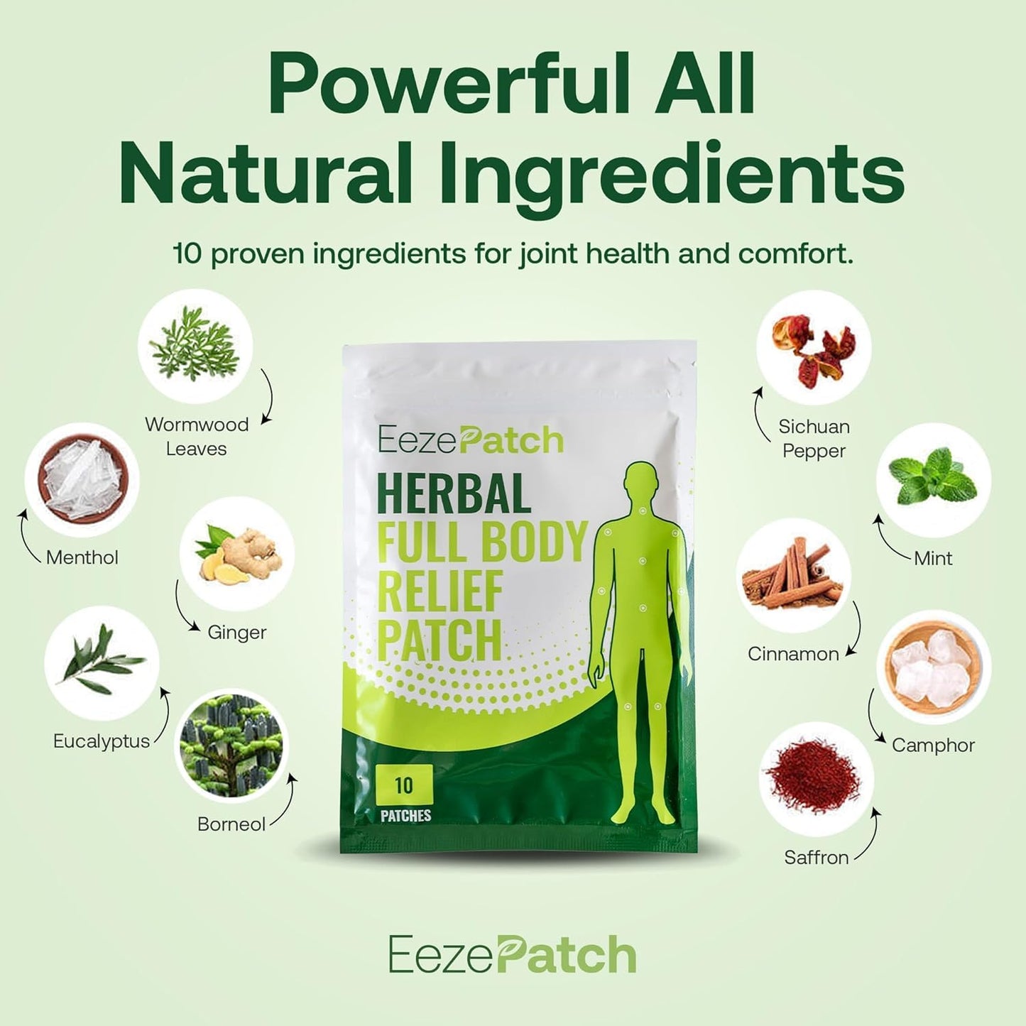 EezePatch MAX Herbal Full Body Relief Patches 10 ct