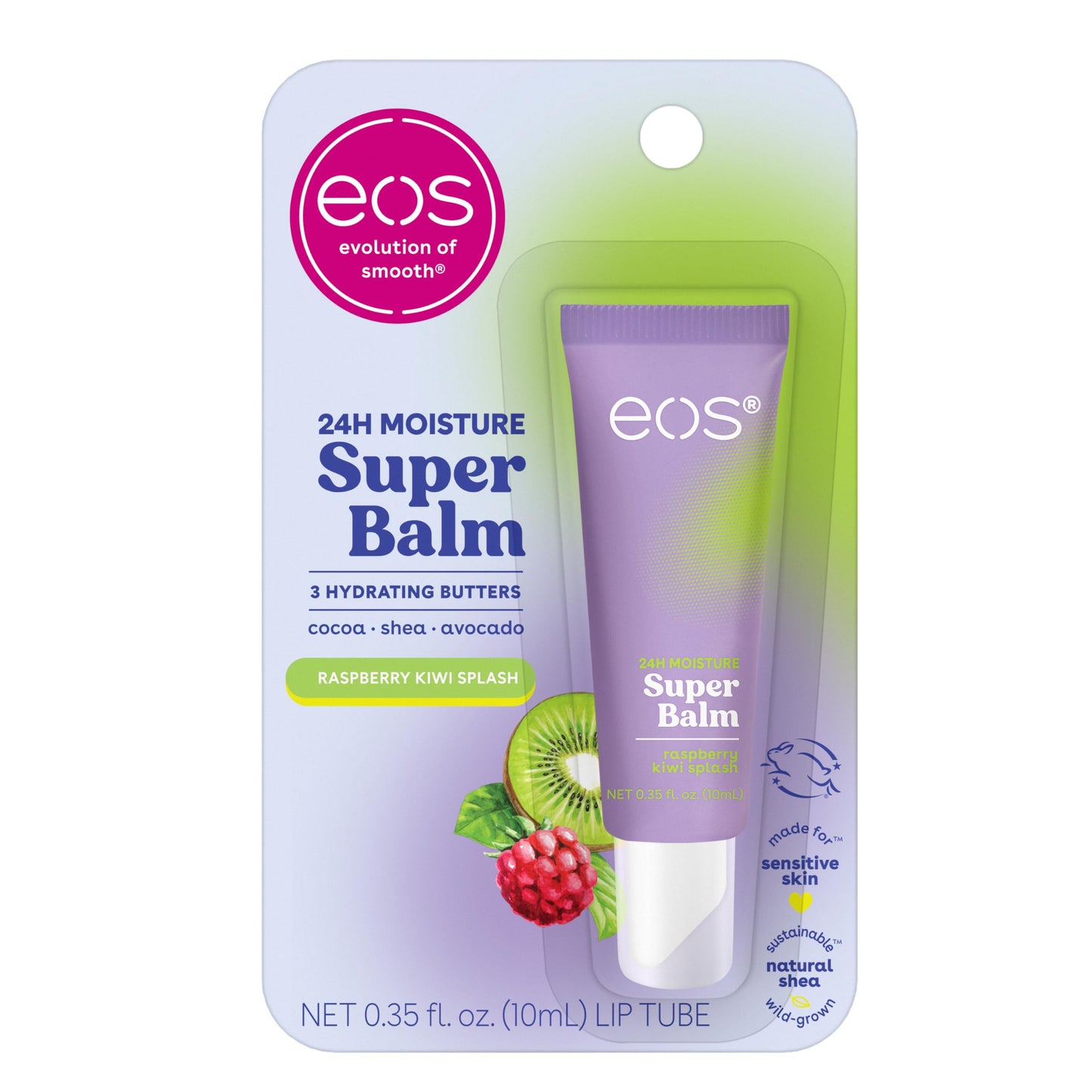 eos 24H Moisture Super Balm- Raspberry Kiwi Splash, Lip Balm, 0.35 fl oz