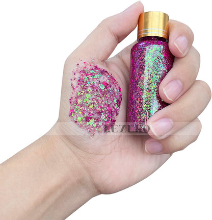 Laser Pink Holographic Body Glitter Gel