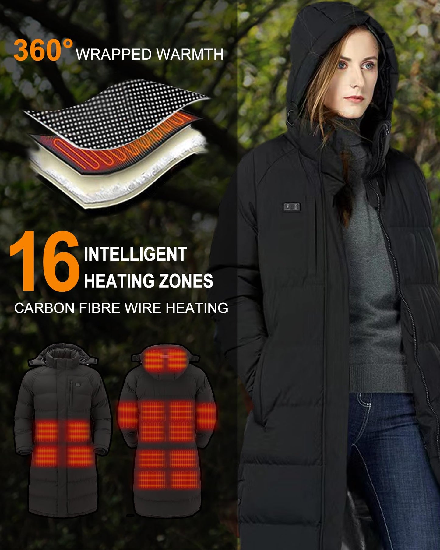 Size Large Women's Heated Jacket with Battery Pack