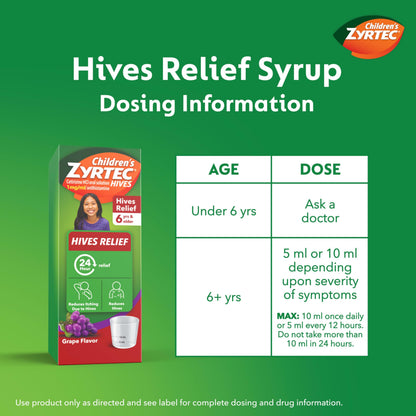 Zyrtec Children's Hives Relief Liquid Grape