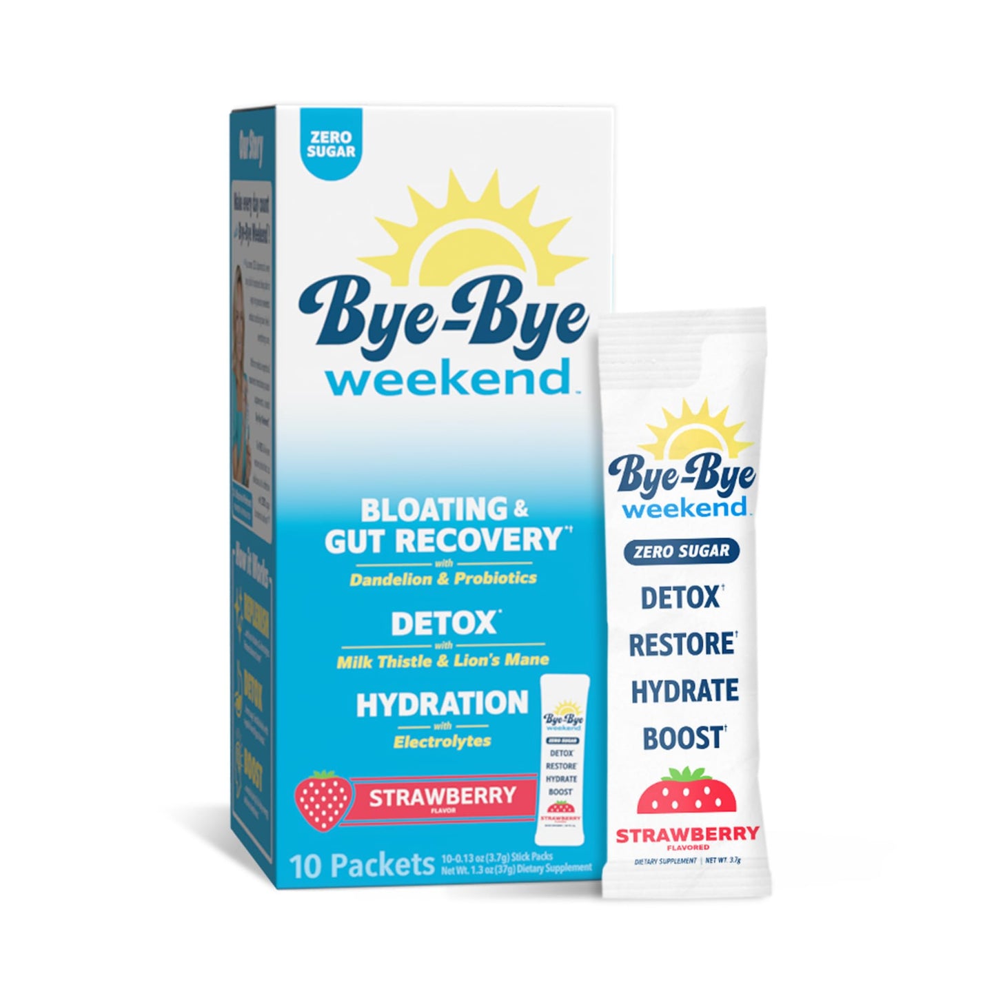 Bye-Bye Weekend Detox Drink Mix Strawberry - 10 Pack (Exp. 03/27)