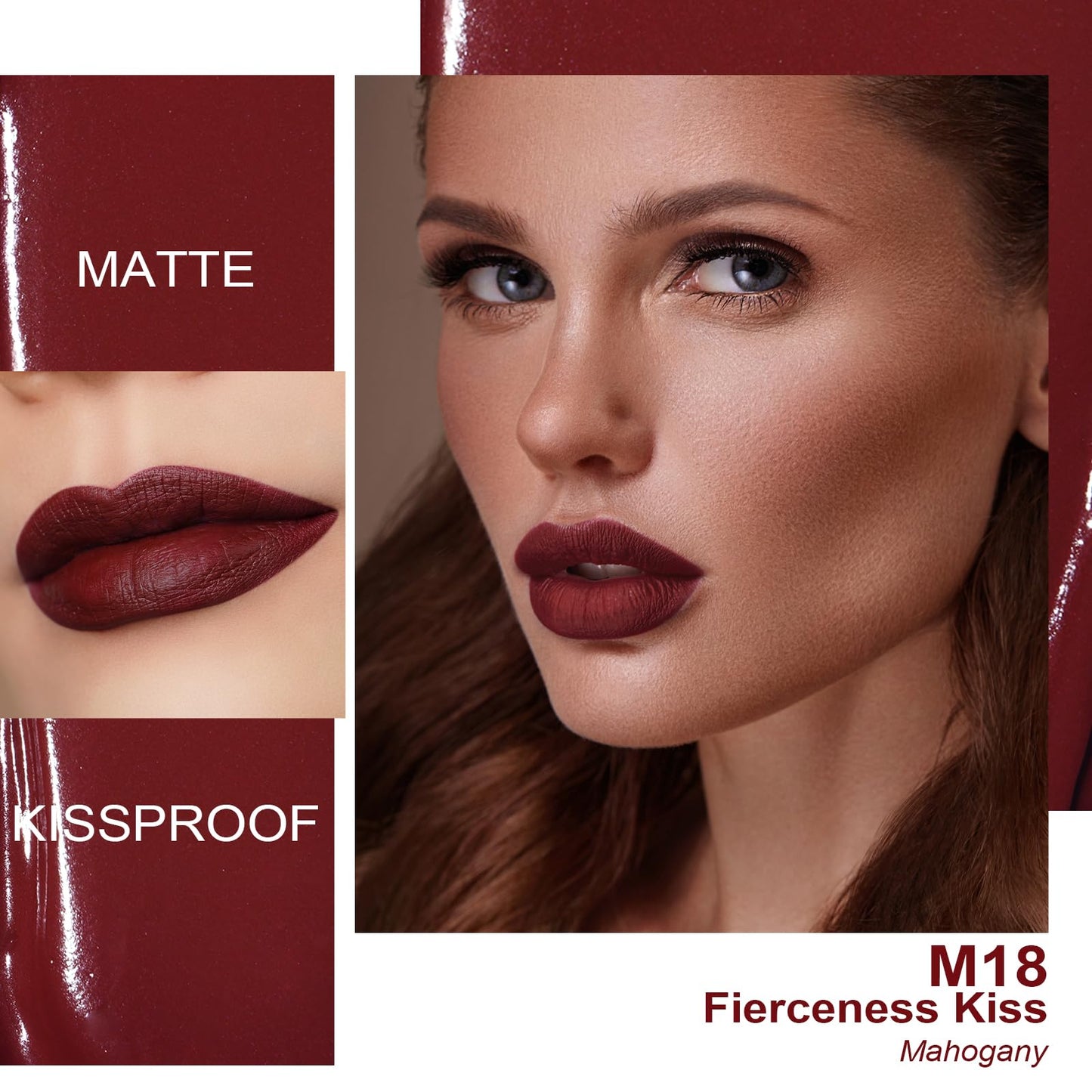 Oulac Matte Liquid Lipstick, Dark Red M18
