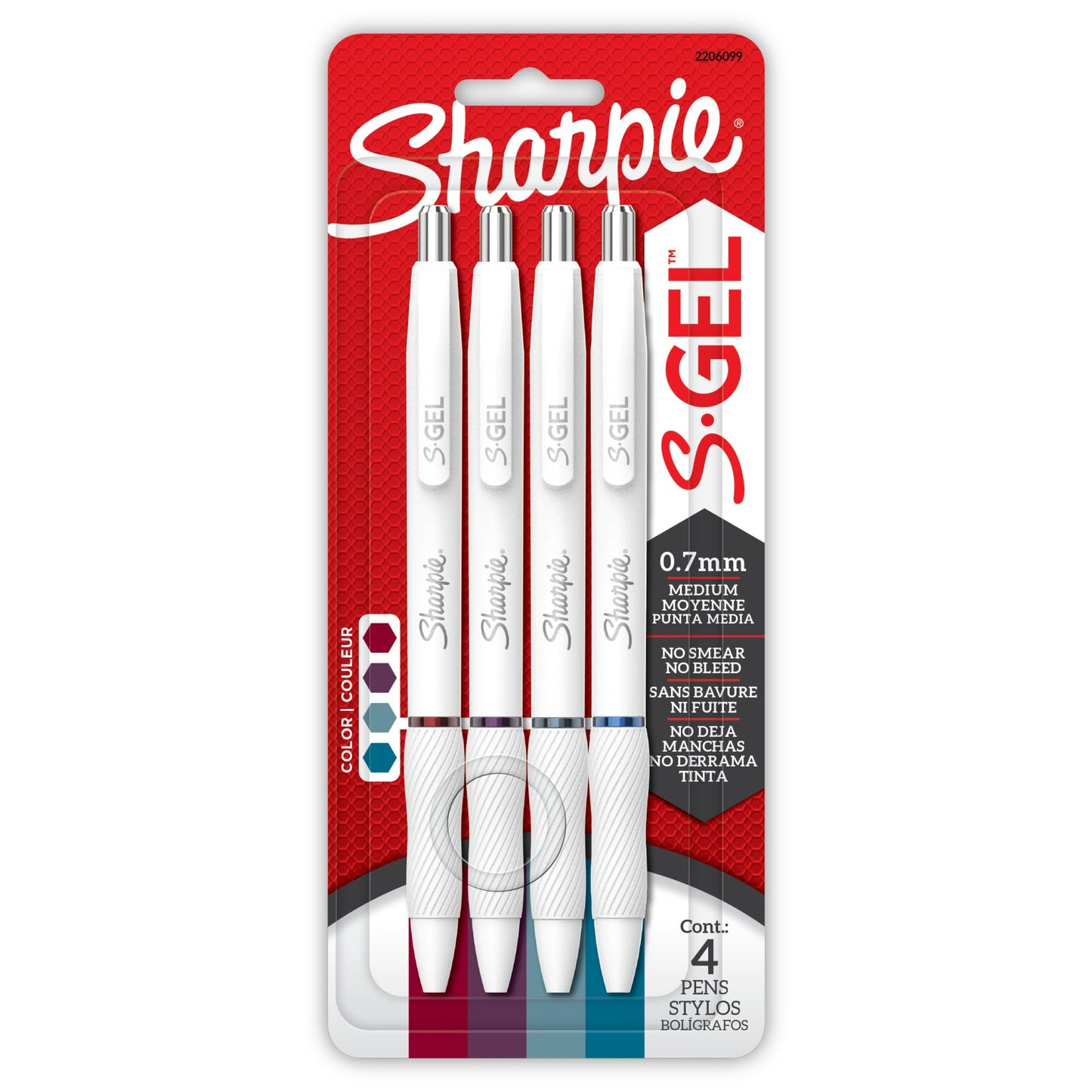 Sharpie S-Gel Retractable Gel Pens, Pack Of 4 Pens