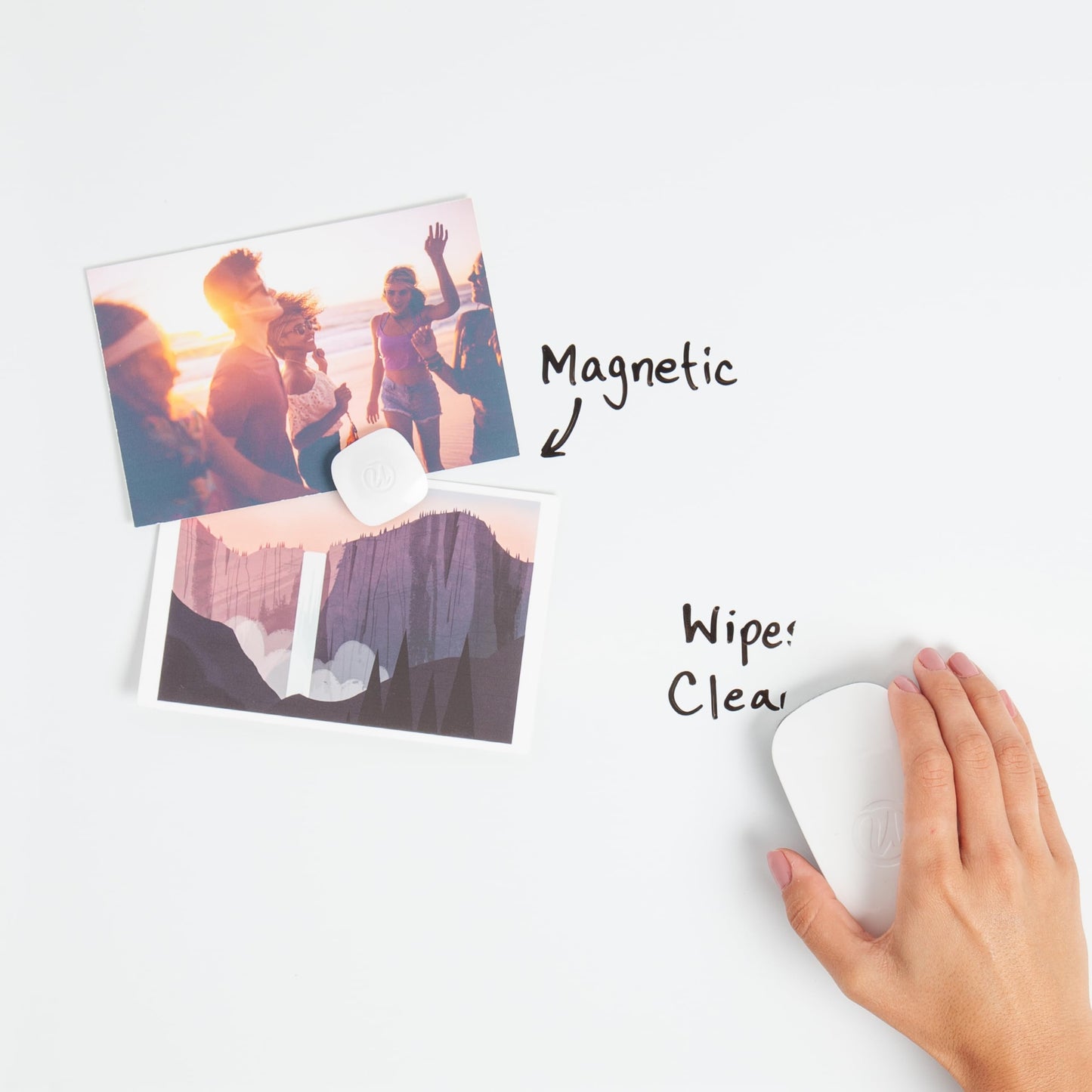 Magnetic Dry Erase Board White Board, 14" x 14"