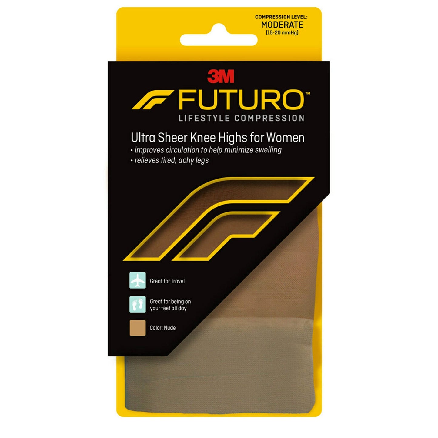 FUTURO Ultra Sheer Knee Highs - Nude - Large
