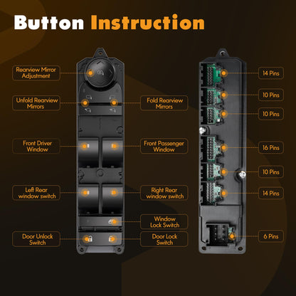Front Driver Side Power Window Switch and Door Lock \