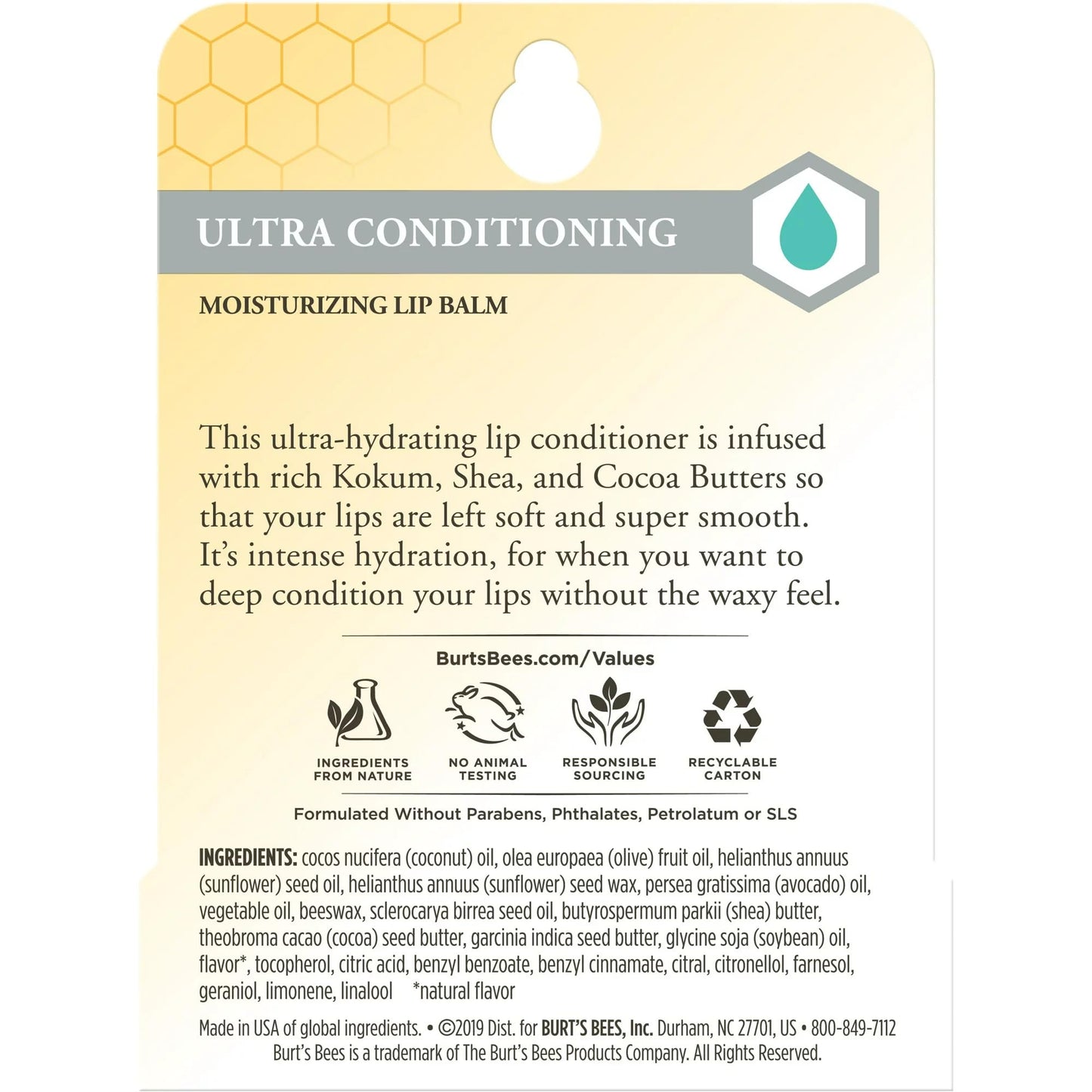 Burt's Bees Lip Balm, Ultra Conditioning