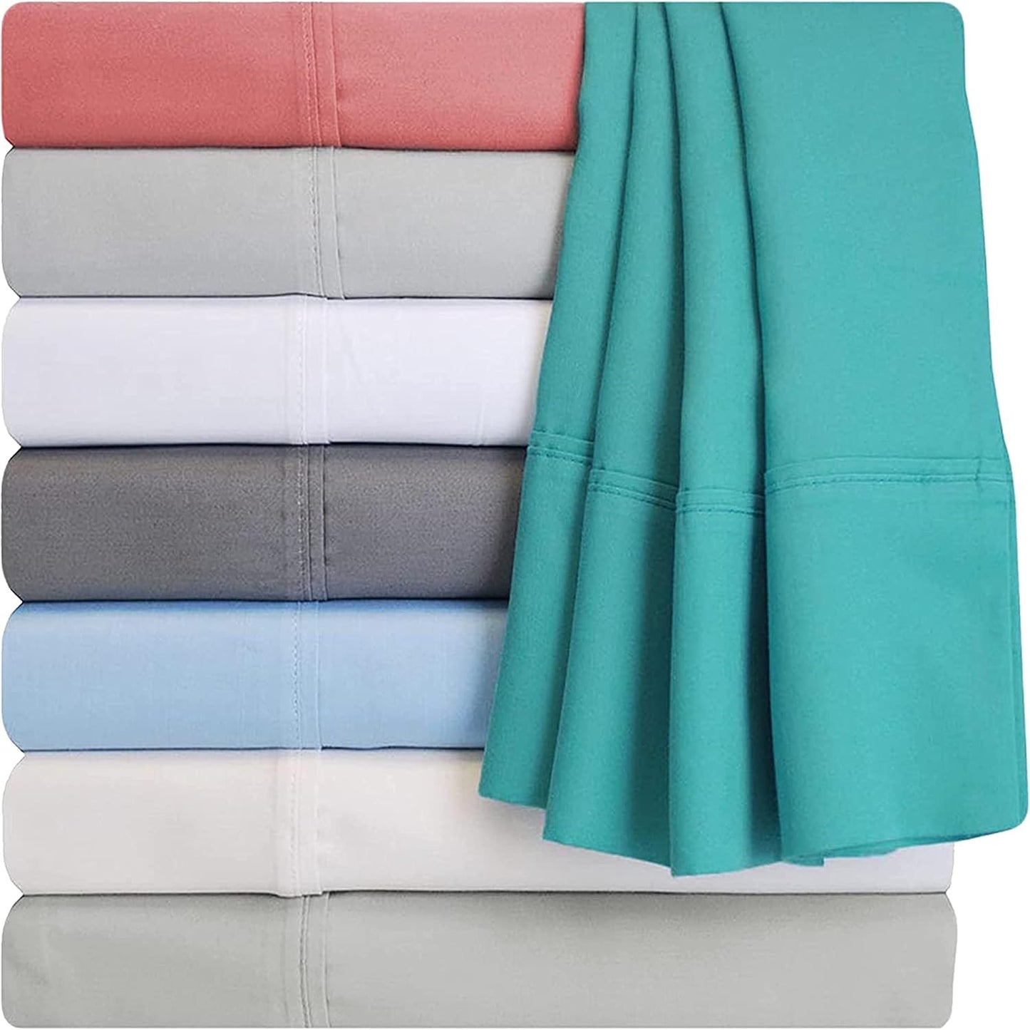 Superior Cotton Blend 600 Thread Count Pillowcases, Set of 2, Standard Size, Platinum