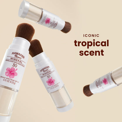 Hawaiian Tropic Mineral Powder Sunscreen Brush SPF 30, 0.15 oz