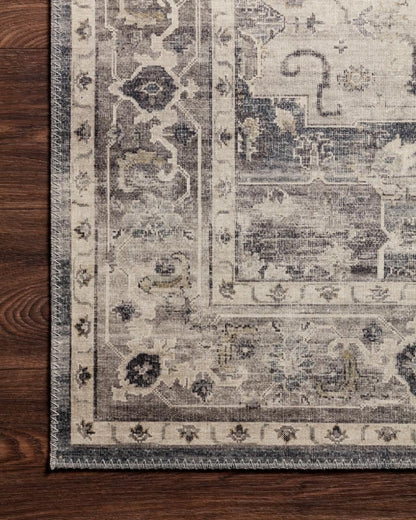 Loloi Hathaway Collection HTH-05 Steel/Ivory 3'-6" x 5'-6", .25"