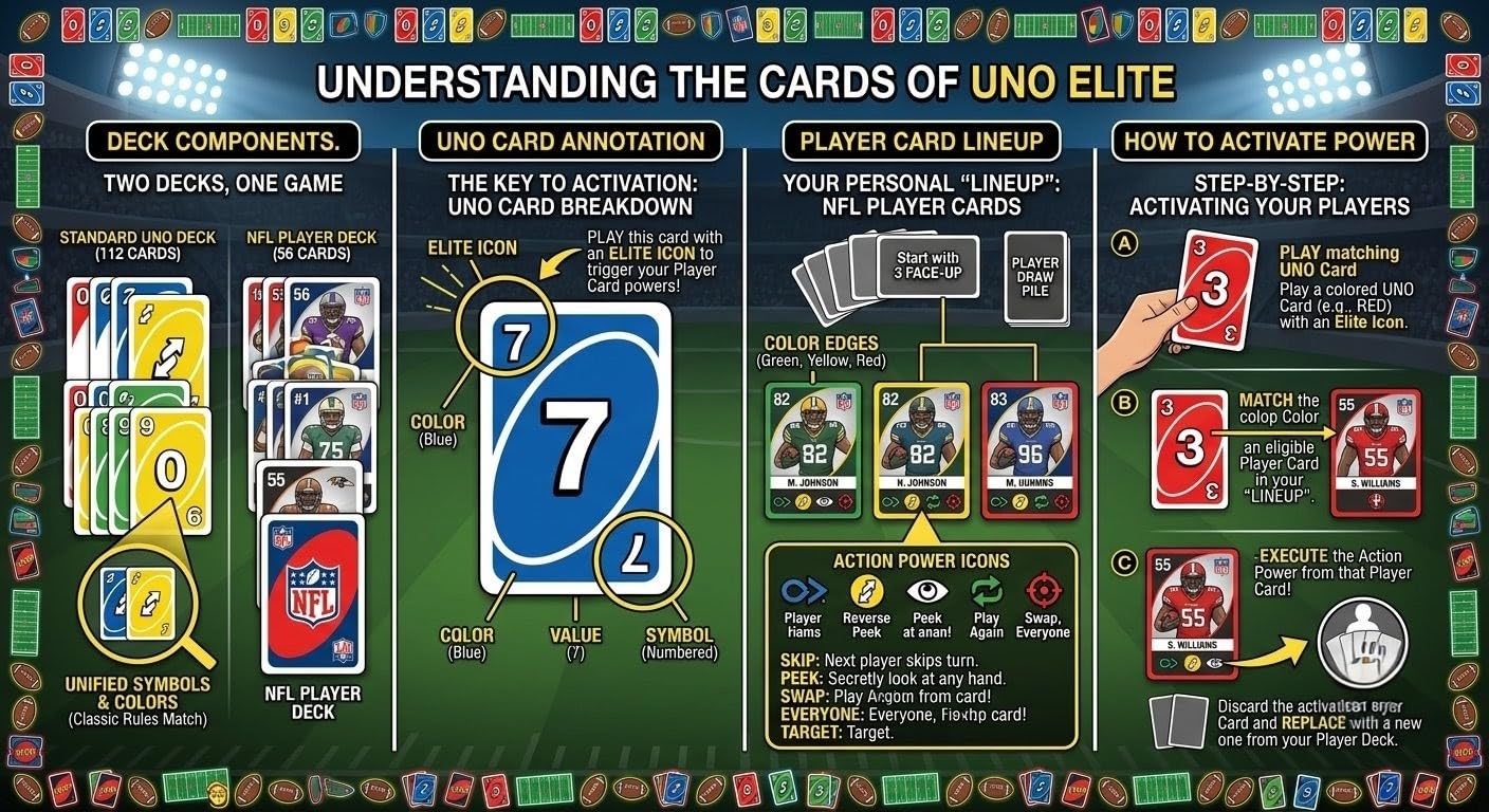 UNO Elite NFL 2025 Alt Jerseys Booster Set Plus 40 Cards (Players Vary)