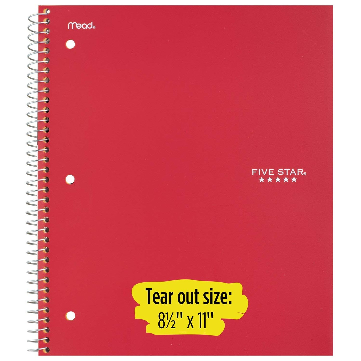 Five Star Spiral Notebook (Color Chosen At Random)