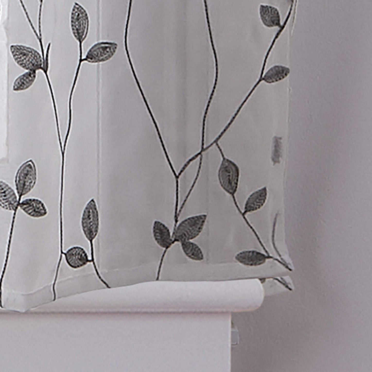 Botanical Embroidered Kitchen Curtain 28" x 36"