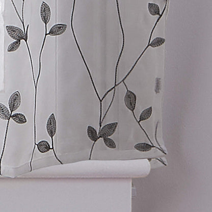 Botanical Embroidered Kitchen Curtain 28" x 36"