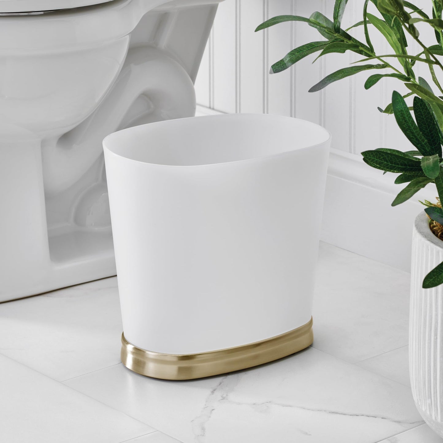 iDesign Slim Bathroom Trash Can