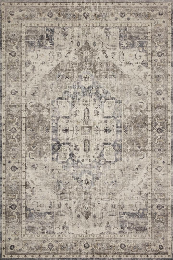Loloi Hathaway Collection HTH-05 Steel/Ivory 3'-6" x 5'-6", .25"