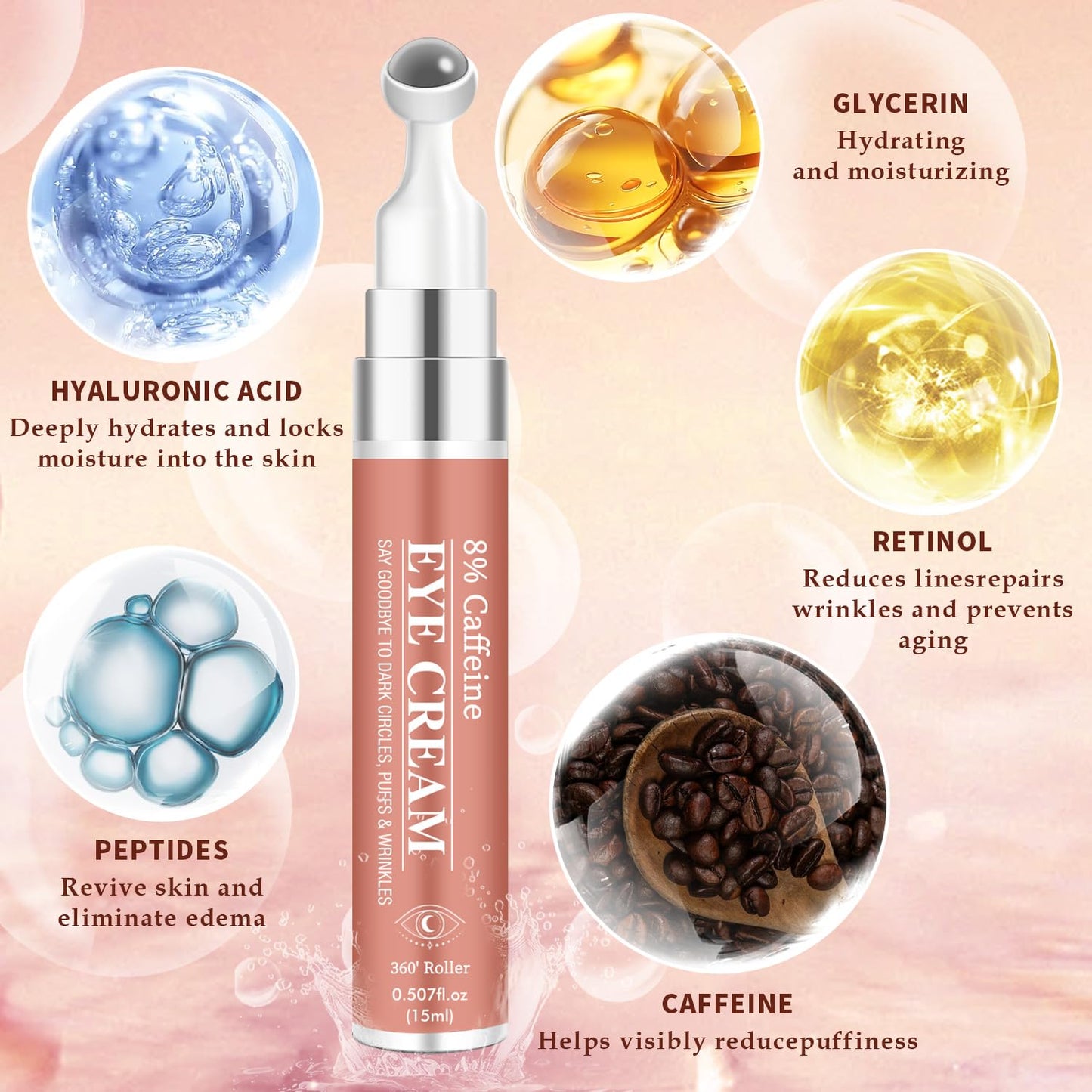 Caffeine Under Eye Cream Retinol Hyaluronic Acid