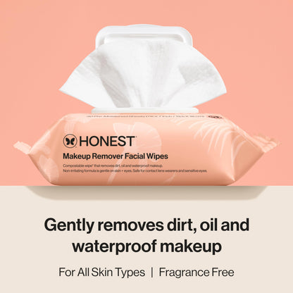 Honest Beauty Fragrance Free Cleansing Makeup Remover Facial Wipes 30ct