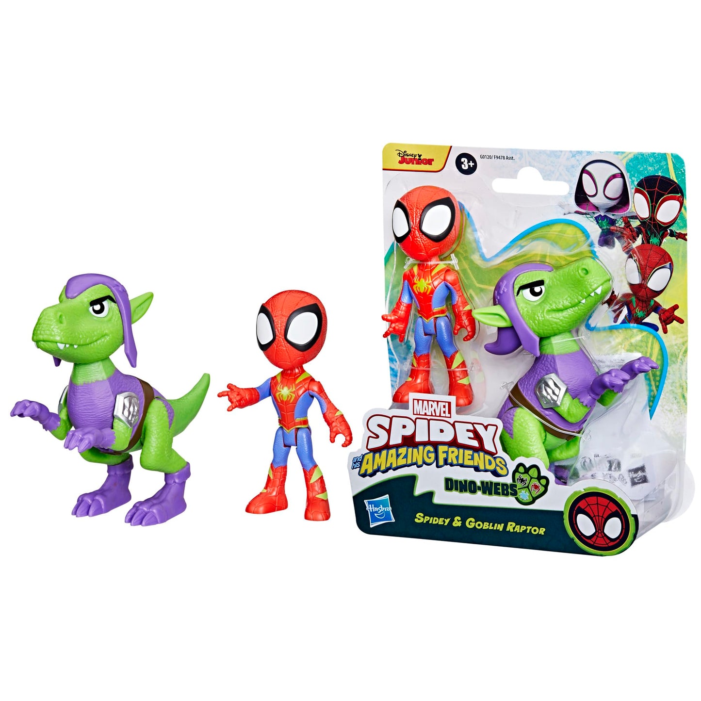 Marvel Spidey Dino-Webs Spidey & Goblin Raptor Figure Set