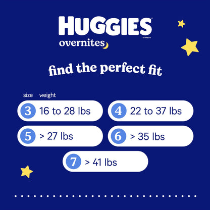 Huggies 7 Overnight Diapers (41+ lbs), 36 Ct