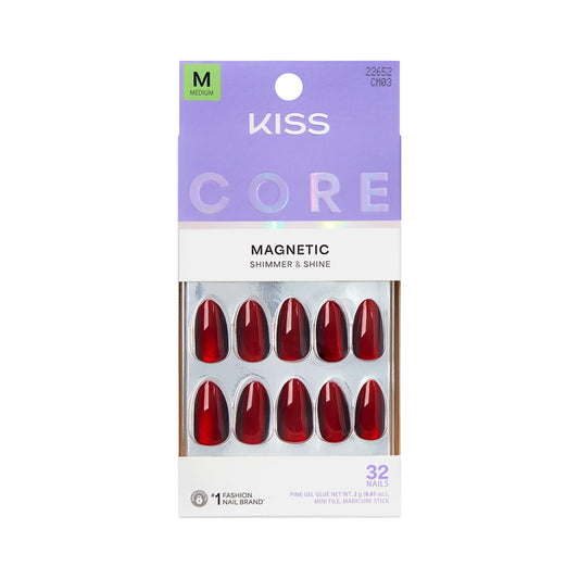 Kiss Core Magnetic Press on Nails Almond ‘Apple Blossom’