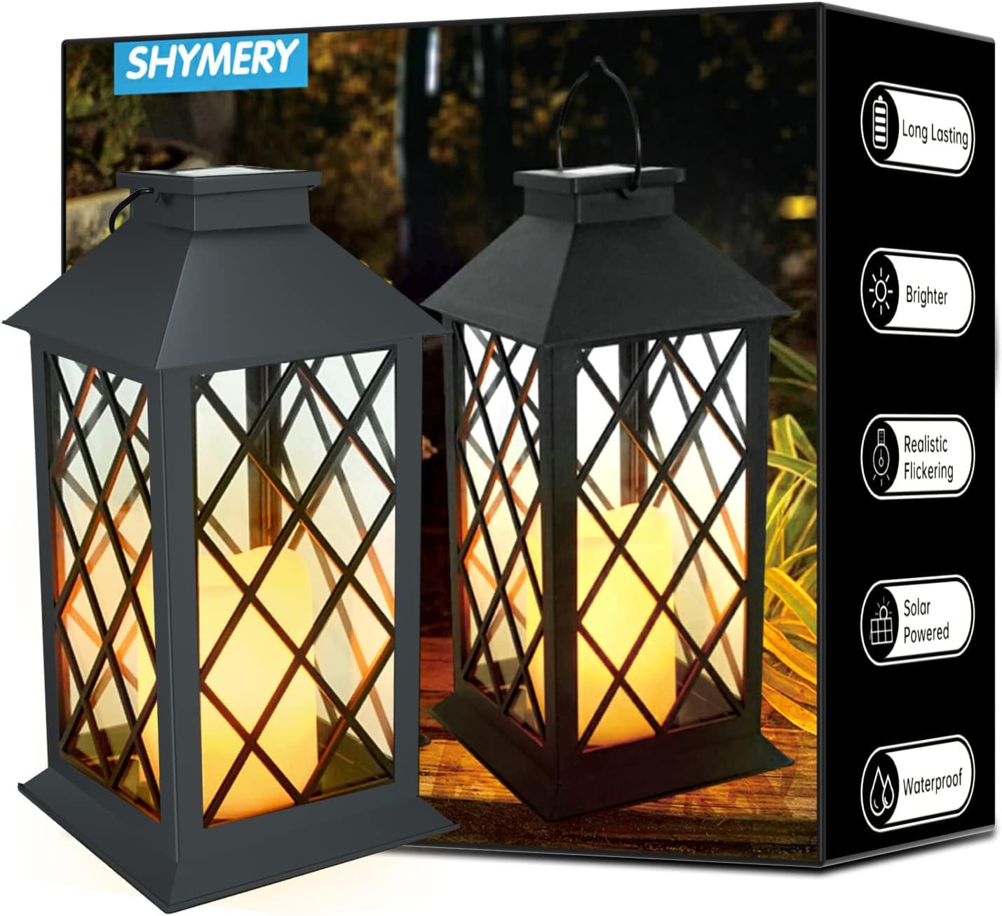 Solar Lanterns Outdoor Waterproof, 14 Inch
