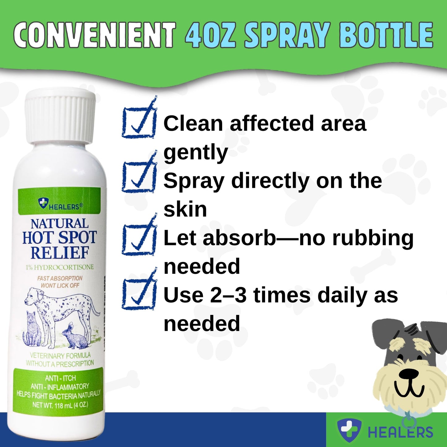 Healers Itch Relief Spray for Dogs (Damaged Box)